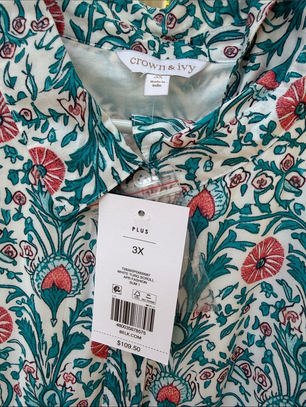 crown & ivy Teal and Pink Floral Maxi Dress - Picture 2 of 2